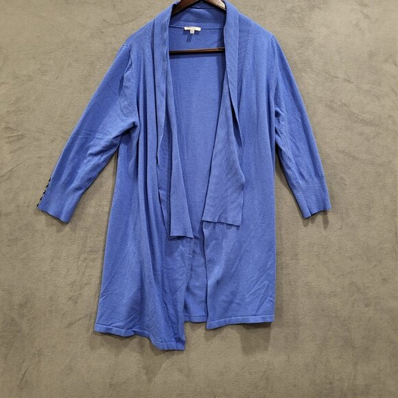 Essentials Milano Women's Wool Blend Open Front Cardigan Sweater Size XL‎ - Picture 1 of 7